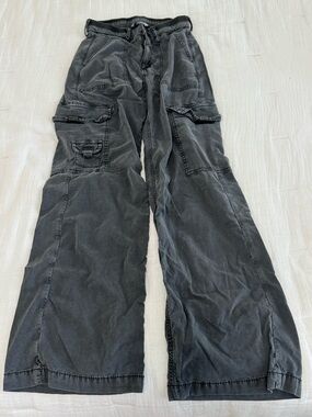 Aerie Black Washed Cargo Jumpsuit Pants